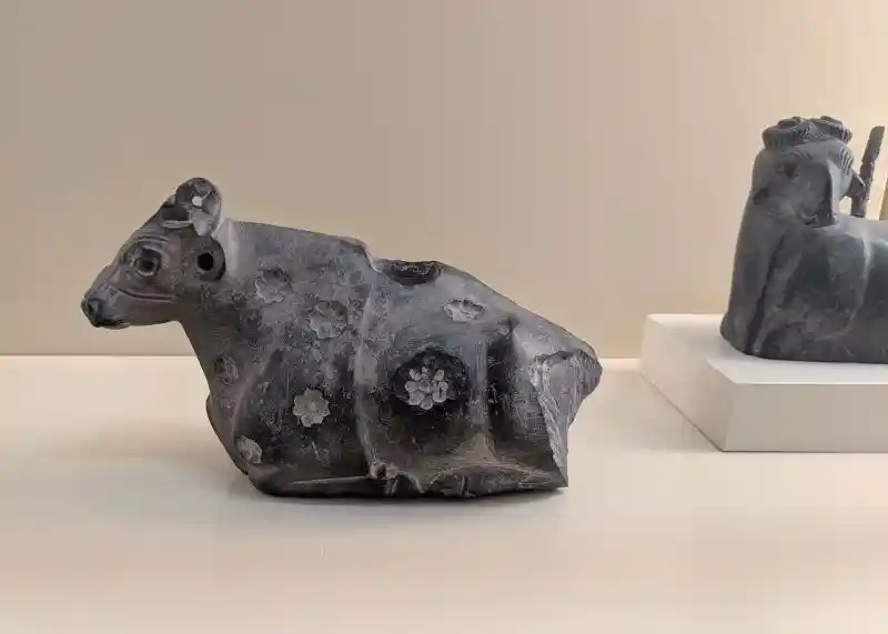 Lying bull with deposits, Uruk, Beginning of the 3rd millennium BC located at the Pergamon museum